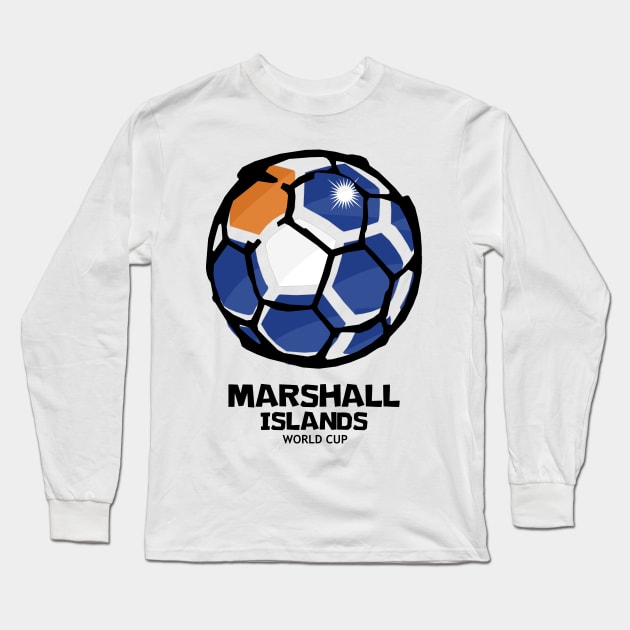 Marshall Islands Football Country Flag Long Sleeve T-Shirt by KewaleeTee